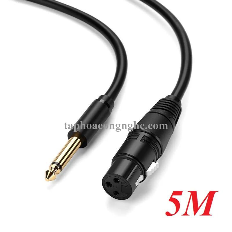 Ugreen 20721 5M màu Đen Cáp âm thanh 6.5mm sang Canon âm AV131 30020721